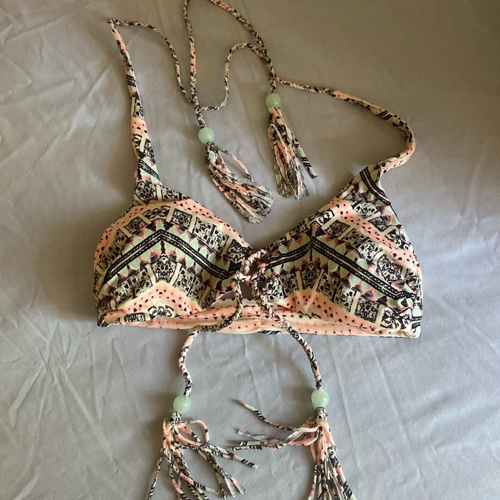 Reversible Lace-Up Halter Swim Top